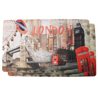 U-RO DECOR พรมอเนกประสงค์ พรมปูพื้นรถยนต์ รุ่น ลอนดอน อาย LONDON EYE 44x73.5cm. 2 ชิ้น/ชุด