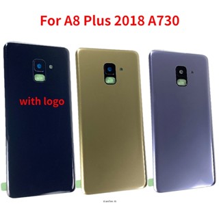 สําหรับ Samsung Galaxy A8 Plus A8 + 2018 A730 ฝาครอบแบตเตอรี่ด้านหลัง กระจก ด้านหลัง ฝาครอบประตู เคสเปลี่ยน