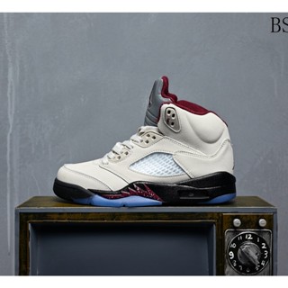 รองเท้าผ้าใบ DJ Khaled x N_ike Air Jordan 5 "Crimson Bliss" High Top AJ5 Jordan 5 Generation Joe 5 Gobang สไตล์เรโทร