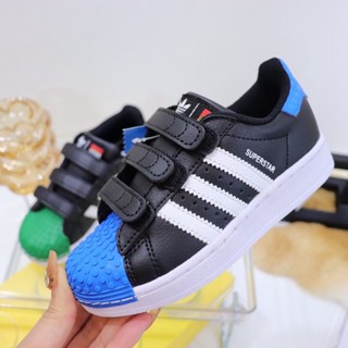 พร้อมส่ง LEGO x A_didas Originals Superstar รองเท้าผ้าใบลําลอง กันลื่น สําหรับเด็ก 360