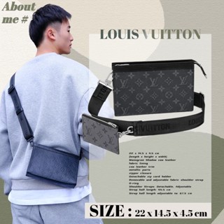 ✅Louis Vutton  กระเป๋าสตางค์แบบสะพายรุ่น GASTON ผู้ชาย/กระเป๋าสะพายข้าง M81124