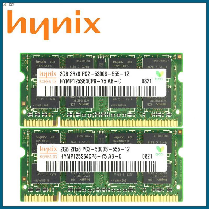 ▲☢❐Hynix 4GB 2X2GB PC2-5300S DDR2-667 200pin SODIMM Laptop Memory Notebook Module