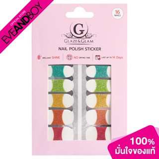 GLAZE &amp; GLAM - Nail Polish Sticker/STK024/16Pcs (10 g.) ยาทาเล็บแบบแผ่นสติกเกอร์