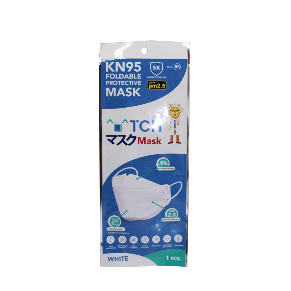 TCH MASK - KN 95 Foldable Protective Mask 1 pc. (White)