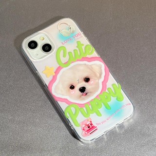 เคสโทรศัพท์มือถือ ลายลูกสุนัขน่ารัก พร้อมขาตั้ง สําหรับ Apple iPhone 14 13 12 11 X XR XSMAX 6 7 8 i14 i13 i12 I11