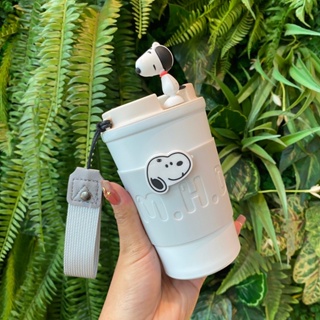 มาใหม่👍🏻แก้วกาแฟน่ารัก พร้อมส่ง สแตนเลสลายการ์ตูน ขนาด 500 ml.พกพาง่าย พร้อมสายหูหิ้ว MD-13