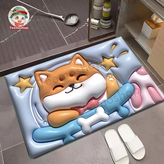พรมลาย ลายการ์ตูน 3D พรมเช็คเท้า ซับน้ำได้ดี พรมปูพื้น ลายน่ารักมาก ห้องน้ำ 40x60cm พรมเช็ดเท้า แบบแห้งเร็ว