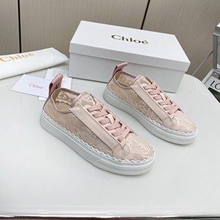 [พร้อมส่ง] Chloe รองเท้าผ้าใบลําลอง หนังแกะ ใส่สบาย ระบายอากาศ ขนาดใหญ่ แฟชั่นสําหรับสตรี