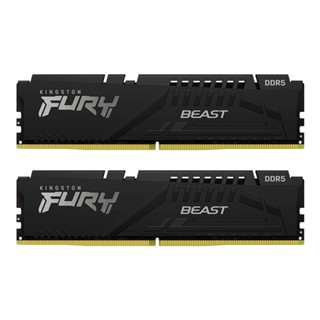 แรมสำหรับคอมพิวเตอร์ ; 16GB (8GBx2) DDR5 5200MHz RAM (หน่วยความจำ) KINGSTON FURY BEAST DDR5 (BLACK) (KF552C40BBK2-16)