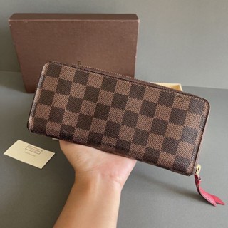 💥กระเป๋าสตางค์ใบยาว USED LV clemence damier ปี17