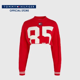 Tommy Hilfiger เสื้อครอปผู้หญิง รุ่น DW0DW15396 XNL - สีแดง