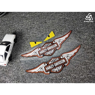 สติกเกอร์รูปลอก ติดด้านข้างถังน้ํามันรถจักรยานยนต์ ลาย Harley Big Wing Refit Big Goods Fat Boy Glide สไตล์เรโทร