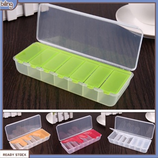[biling] Portable 7 Compartments Travel Pill Box Medicine Drug Storage Container Case