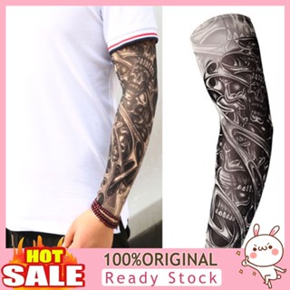 [B_398] Unisex Stretchy UV Protection Outdoor Fake Slip On Tattoo Arm Sleeve