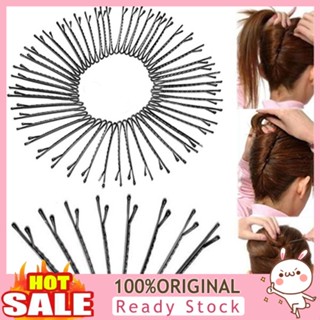 [B_398] 60 Pcs Metal Waved Clips Bobby Salon Grips Hairpins Barrette Black