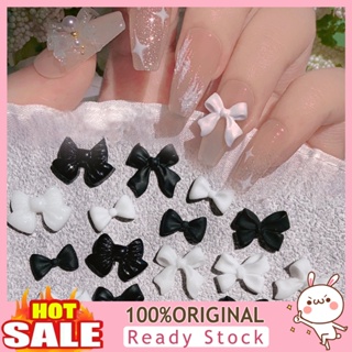 [B_398] 50Pcs/Set Nail Ornament Engraved Effect Mini Bowknot Art Decoration Fingernail Accessories for Female