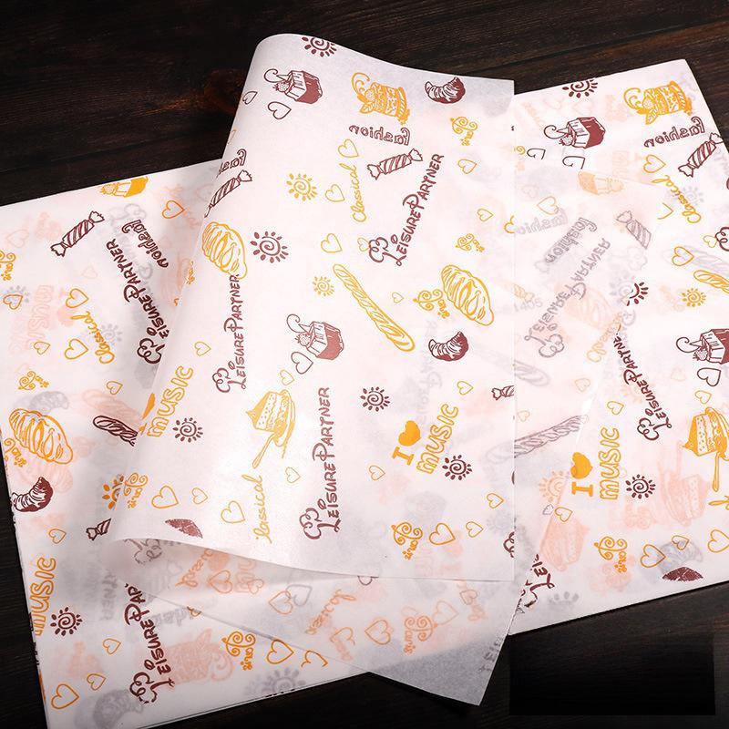 กระดาษห่อแซนวิช (100ใบ/แพ็ค)ขนาด 28*38 ซม. ห่อเบอร์เกอร์ เบเกอรี่ ห่ออาหาร และรองอาหาร รูปที่ 5