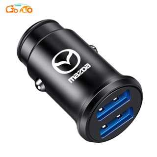 GTIOATO ที่ชาร์จในรถ หัวชาร์จเร็ว ที่ชาร์จแบตในรถยนต์ 2พอร์ต USB 12-24V สำหรับ Mazda 2 CX3 3 CX8 CX5 BT50 CX30 CX-3 MX5 323 RX7 RX8