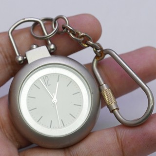 นาฬิกา Vintage มือสองญี่ปุ่น Pocket Watch นาฬิกาพกระบบQUARTZทรงกลม กรอบเงิน หน้าขาว หน้าปัด 38มม