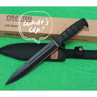 มีดพก อุปกรณ์เดินป่า มีดปลายเรียว COLD STEEL/B3 สีดำ (35cm) พร้อมชองผ้า มีดอเนกประสงค์