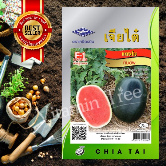 เมล็ดพันธุ์ แตง โม ทัมอัพ Watermelon Seedเจียไต๋ 2 กรัม 56
