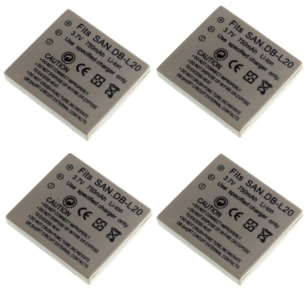 แบตเตอรี่ DB-L20 L20A L20AU สำหรับ Sanyo Xacti กล้องดิจิตอลกล้องวิดีโอ VPC CA6OR 4x CA9 CG6 CG9 CG65