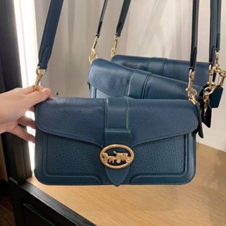 💙🔥กระเป๋าสะพายไหล่ได้ cross body bag ได้ /สีเขียว/สีทูโทนสวยเว่อร์💙👜NEW COACH GEORGIE SHOULDER BAG IN SIGNATURE CANVAS