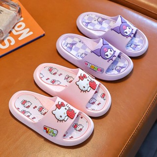 ■✼✇รองเท้าแตะเด็ก   Sanrio การ์ตูนน่ารักฤดูร้อนที่บ้านในร่ม Kulomi สาวพ่อแม่ลูกกันลื่น