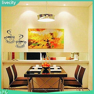 {livecity} สติ๊กเกอร์ถ้วยกาแฟสำหรับติดผนังห้องครัวร้านอาหาร