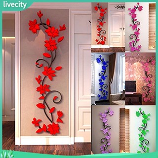 {livecity} สติ๊กเกอร์ตกแต่งผนังรูปดอก rosal multiflora 3d