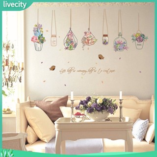 {livecity} สติ๊กเกอร์ลายการ์ตูนกระถางต้นไม้ สำหรับตกแต่ง DIY