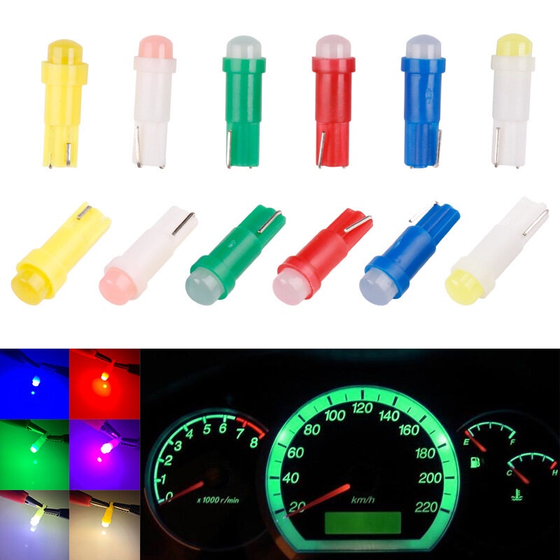 T5 1SMD LED ไฟหน้าปัดรถยนต์ ไฟเรือนไมล์ ไฟคอนโซล Promotion ตัวละ 15฿ มี 7สีให้เลือก