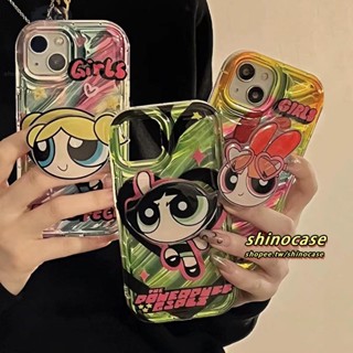 เคสโทรศัพท์มือถือ ลาย The Powerpuff Girls พร้อมขาตั้ง สําหรับ iPhone14 13 12 11 Pro Max