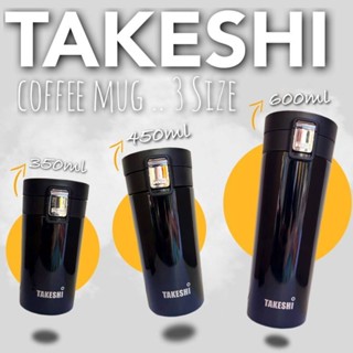 ส่งเร็ว⚡️ Takeshi coffee mug แก้วกาแฟฝาล็อคเก็บอุหภูมิ คละสี เก็บอุณภูมิร้อน-เย็น สแตนเลส