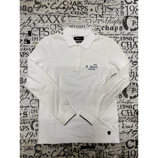 CPS CHAPS เสื้อโปโล R.Navy แขนยาว White Size S สีขาว สภาพใหม่เอี่ยมอ่อง ขาวโอโม่ สุภาพ ใส่ทำงาน หรือเที่ยวได้ทุกที่