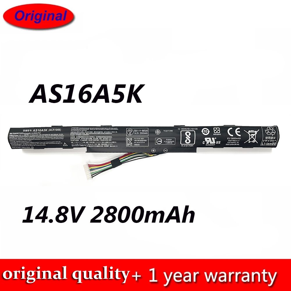 ใหม่41.4Wh 14.8V 2800MAh AS16A5K AS16A7K แบตเตอรี่แล็ปท็อปสำหรับ Acer Aspire E5 E5-523G E5-475 E5-57