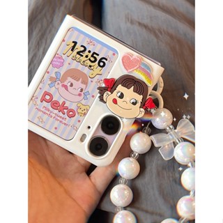 Oppofindn2flip เคสโทรศัพท์ ป้องกัน หน้าจอพับได้ ใหม่ ผู้หญิง ขนาดเล็ก แบบพกพา เบา การ์ตูนโซ่