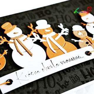 【AG】Stencils Dies Christmas Snowman Pattern Easy to Clean Carbon Photo Frame Embosser Template for Home