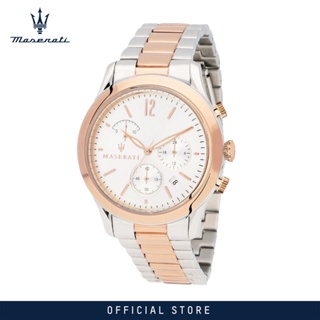 [2 Years Warranty] Maserati TRADIZIONE Silver Rose Gold Chronograph 42mm Mens Watch R8873625001