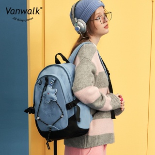 💞ขายใหญ่💞VANWALK Planet Rabbit กระเป๋าเป้นักเรียนหญิงกระต่ายท๊อฟฟี่โฮมเมดน่ารักพร้อมจี้รูปดาวกระเป๋านักเรียนสีหวาน