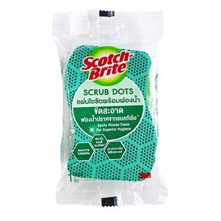 ฟองน้ำพร้อมใยขัด SCOTCH-BRITE SCRUP DOTS 4x6นิ้ว สีเขียว