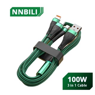 ReadyStock 100W Super Fast Charger Cable 6A 3 in 1 Charger Cable Micro Usb / Type-C / สำหรับสายโทรศัพท์