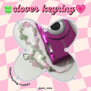 [พร้อมส่ง]🍀Clovers Phone Charm🍡 สายคล้องโทรศัพท์ สายห้อยกล้อง พวงกุญแจลูกปัดใบโคลเวอร์ꕤ
