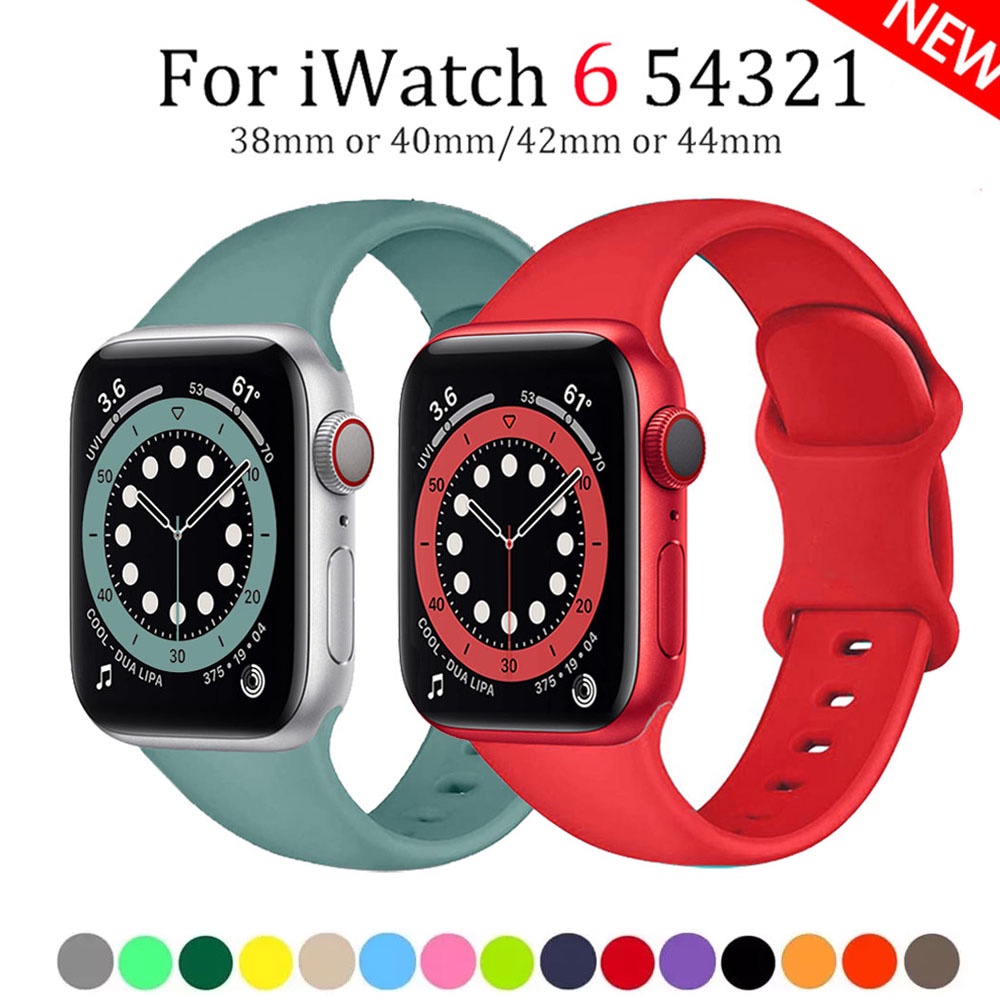 ●Silicone Strap For Apple Watch band 44mm 40mm 38mm 42mm 44 mm Rubber watchband smartwatch correa bracelet iWatch 3 4 5