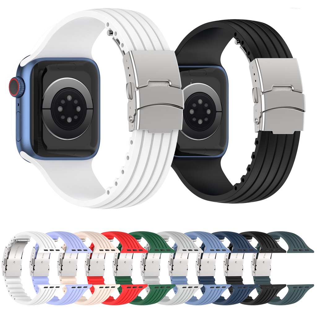 ✺Silicone strap For Apple Watch band 44mm 40mm 42mm 38mm  bracelet iWatch 3 4 5 6 se correa Apple Watch series 7 45mm 41