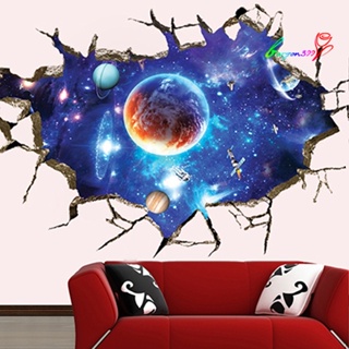 【AG】3D Outer Space Planet Print Bedroom Art Wall Stickers DIY Room Décoration