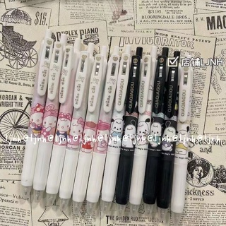 [พร้อมส่ง] ปากกากด แบบแห้งเร็ว ลาย Hello Kitty สีดํา