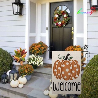 【AG】Fall Welcome Flag Vertical Double Sided Printed Polyester Seasonal Christmas Festival Decoration Flag Garden