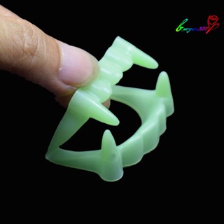 【AG】5Pcs Halloween Dentures Simulated Glow in The Dark Plastic Vampires Fake Teeth for