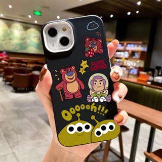 เคสโทรศัพท์มือถือ ซิลิโคนนุ่ม ลายหมีสตรอเบอร์รี่น่ารัก 3 in 1 สําหรับ iPhone 14Promax 13 12 11 7Plus 7 X Xs Max XR